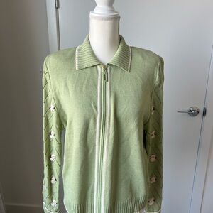 St John green zip up Knit